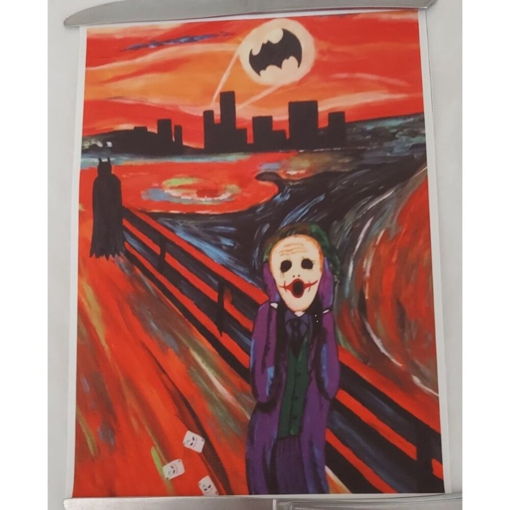 Joker SCREAM 12"x9" Edvard Munch Art Parody Canvas Matt Groenig